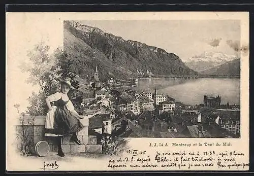 AK Montreux, Vue Générale et la Dent du Midi