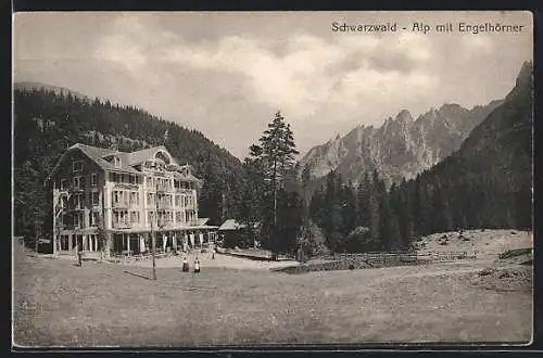 AK Meiringen, Schwarzwaldalp, Hotel mit Engelhörner