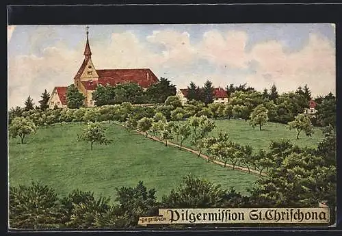 AK St. Chrischona, Pilgermission St. Chrischona, Blick zur Kirche
