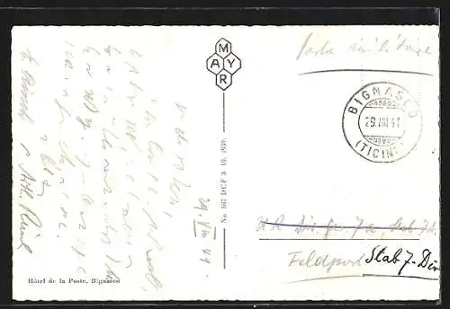 AK Bignasco / Val Bavona, Ortspartie mit Basodino