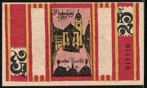 Notgeld Hachenburg 1921, 25 Pfennig, Wappen, Alter Markt