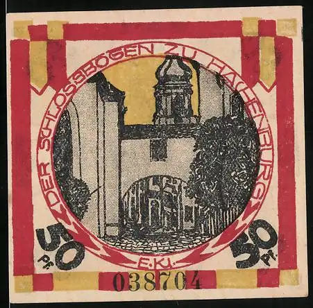 Notgeld Hachenburg 1921, 50 Pfennig, Schlossbogen