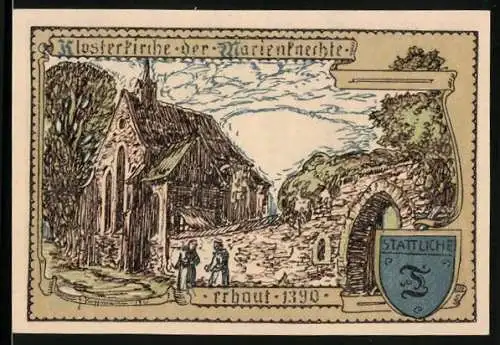 Notgeld Vacha 1921, 75 Pfennig, Klosterkirche der Marienknechte