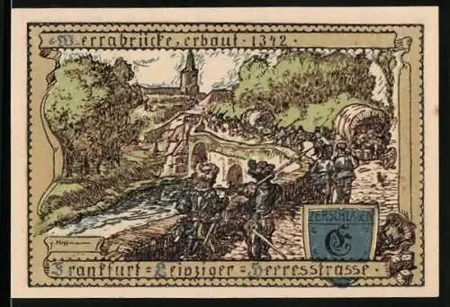 Notgeld Vacha 1921, 75 Pfennig, Werrabrücke, Wappen