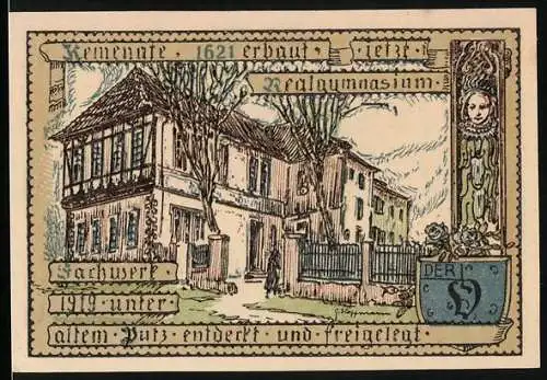 Notgeld Vacha 1921, 75 Pfennig, Realgymnasium