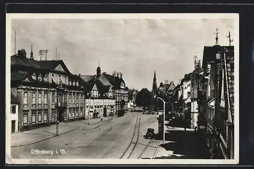 AK Offenburg i. B., Strassenpartie aus der Vogelschau