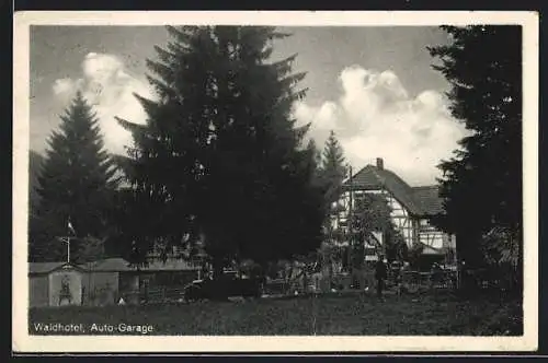 AK Gemünd / Eifel, Waldhotel, Auto-Garagen