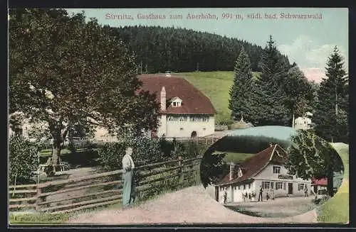 AK Sirnitz, Gasthaus zum Auerhahn, Ortspartie