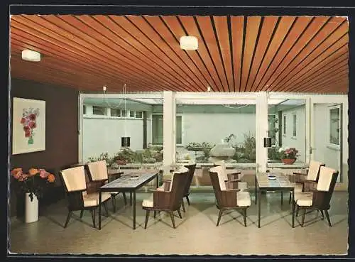 AK Alttann / Wolfegg, VdK-Erholungsheim, Innenansicht mit Innenhof