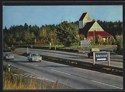 AK Ausfahrt zur Autobahnkirche Maria, Schutz der Reisenden