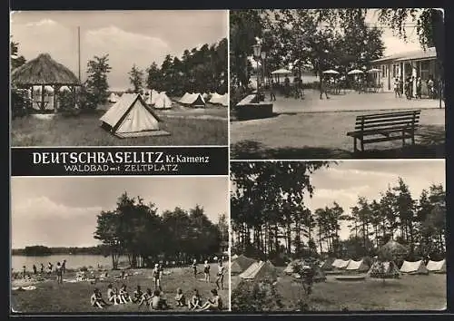 AK Deutschbaselitz, Blicke auf Waldbad mit Zeltplatz