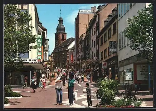 AK Pirmasens /Pfalz, Fussgängerzone Hauptstrasse mit Geschäften