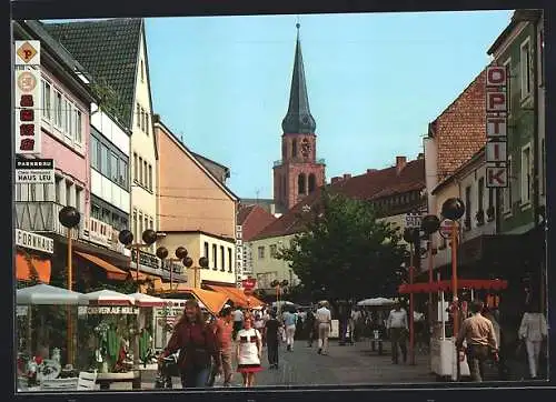AK Zweibrücken /Pfalz, Fussgängerzone Hauptstrasse mit Geschäften