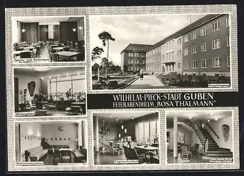 AK Guben, Gesamtansicht des Feierabendheims Rosa Thälmann