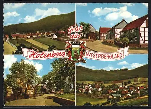 AK Holenberg / Weserbergland, Teil- und Gesamtansichten der Ortschaft
