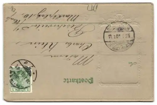 AK Berlin, Rotes Rathaus, Königstrasse, geprägtes weisses Passepartout