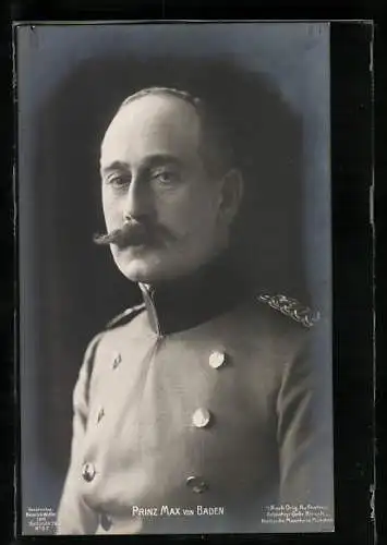 AK Prinz Max von Baden, Portrait in Uniform
