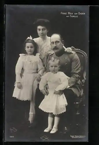 AK Portrait Prinz Max von Baden mit Familie