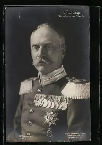 AK Friedrich II, Grossherzog von Baden, in Uniform mit Epauletten