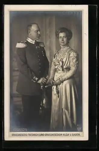 AK Grossherzog Friedrich II. und Grossherzogin Hilda von Baden