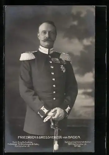 AK Friedrich II. Grossherzog von Baden in Uniform