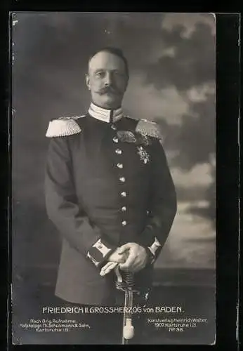 AK Friedrich II. Grossherzog von Baden in Uniform