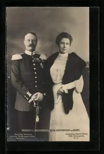 AK Friedrich II. Grossherzog und Hilda, Grossherzogin von Baden
