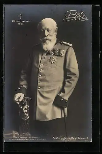 AK Friedrich Grossherzog von Baden, gestorben 28.9.1907