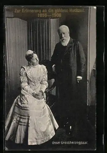 AK Das Grossherzogliche Paar Luise und Friedrich, Erinnerung an die goldene Hochzeit