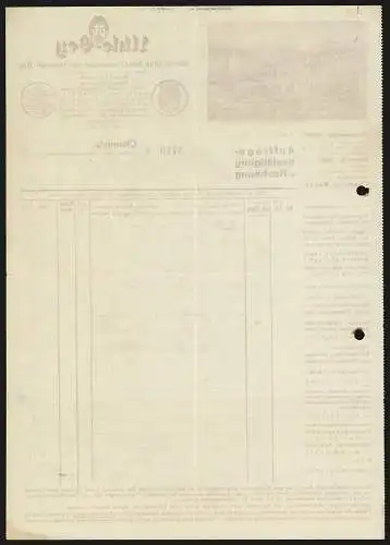 Rechnung Chemnitz 1931, Uhle-Gey, Weingrosshandlung und Likörfabrik, Betriebsansicht und Lagerkeller