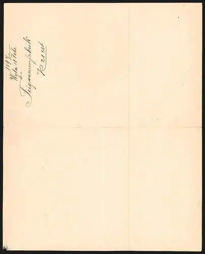 Rechnung Wyla 1897, Frau Hotz-Kägi & Sohn, Mech. Teigwaarenfabrik zum Felsenegg, Ansicht der Geschäftsstelle
