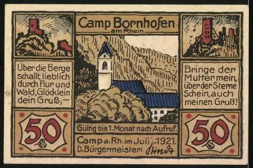 Notgeld Camp Bornhofen a. Rh. 1921, 50 Pfennig, Maria und Jesus