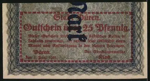 Notgeld Düren 1921, 50 Pfennig, Gutschein