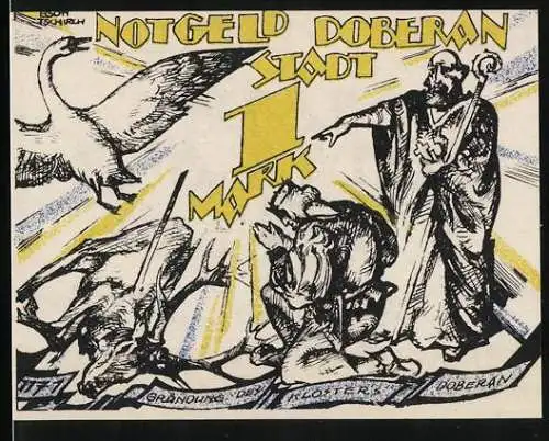 Notgeld Doberan, 1 Mark, Gründung des Klosters Doberan