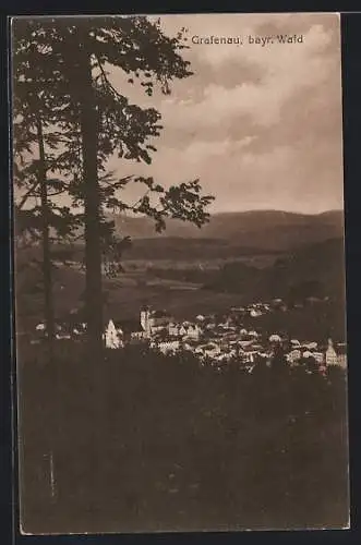 AK Grafenau /Bayr. Wald, Ortsansicht vom Berg aus