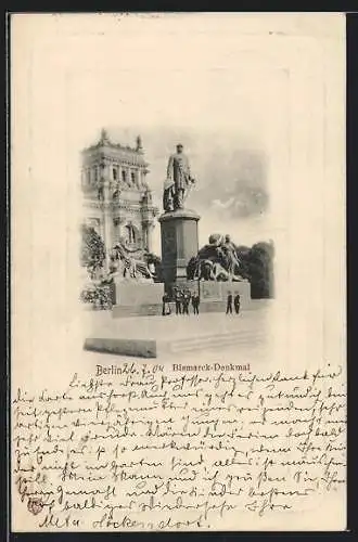 AK Berlin, Partie am Bismarck-Denkmal