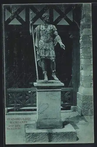 AK Saalburg / Kastell, Standbild des Hadrianus