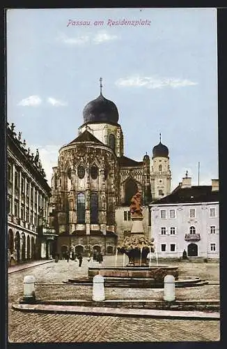 AK Passau, Brunnen am Residenzplatz