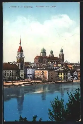 AK Passau, Das Rathaus und der Dom