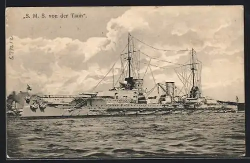 AK S. M. S. von der Tann im Wasser