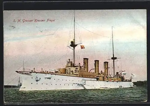 AK Kriegsschiff S.M. Grosser Kreuzer Freya