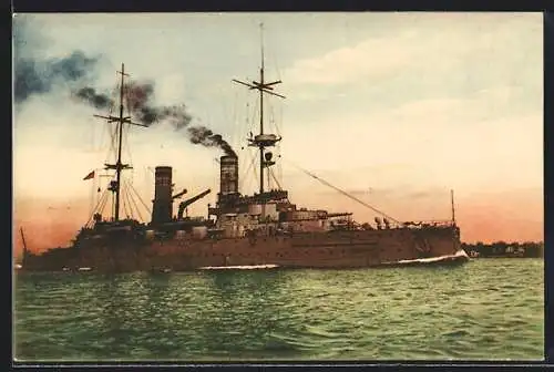 AK S. M. S. Kaiser Barbarossa in der Dämmerung