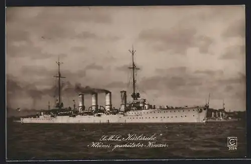 AK S. M. S. Kleiner geschützter Kreuzer Karlsruhe