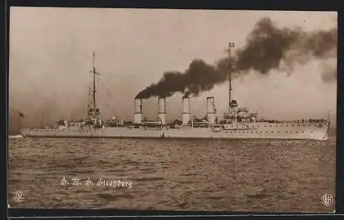 AK S. M. S. Strassburg im Wasser