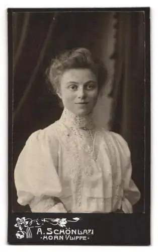 Fotografie A. Schönau, Horn i. Lippe, Blick nach einer Ruine mit Jugendstil Umrandung