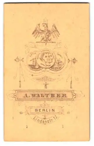 Fotografie A. Walther, Berlin, Lindenstr. 17, Adler mit Stern und Medaillen