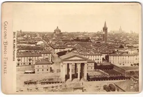 Fotografie Giacomo Brogi, Firenze, Ansicht Milano, Panorama, Blick auf die Stadt