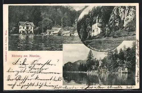AK St. Gilgen, Gasthof Fürberg am Arbersee, St. Wolfgang-Kapelle