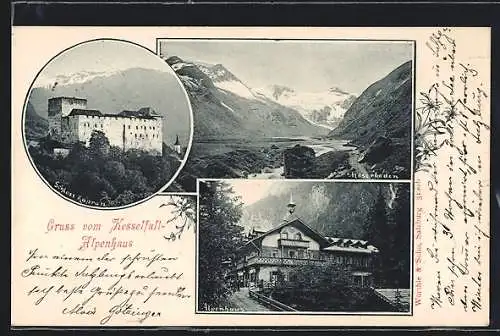 AK Kaprun, Kesselfall Alpenhaus, Moserboden und Schloss Kaprun