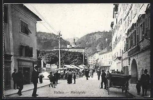 AK Hallein, Strassenleben am Marktplatz